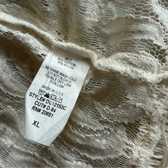 Daytrip Anthropologie Lace Fringe Kimono Cardigan XL Boho Festival - Picture 5 of 9